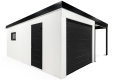 GARDEON® Garage mit Hörmann Garagentor, Fenster und Carport rechts
